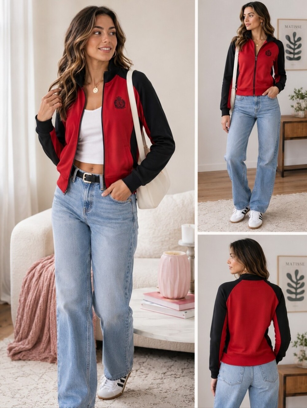 Lauren Ralph Lauren RL Active Jacket Womens M Crest Logo Preppy Sporty Chic Y2K